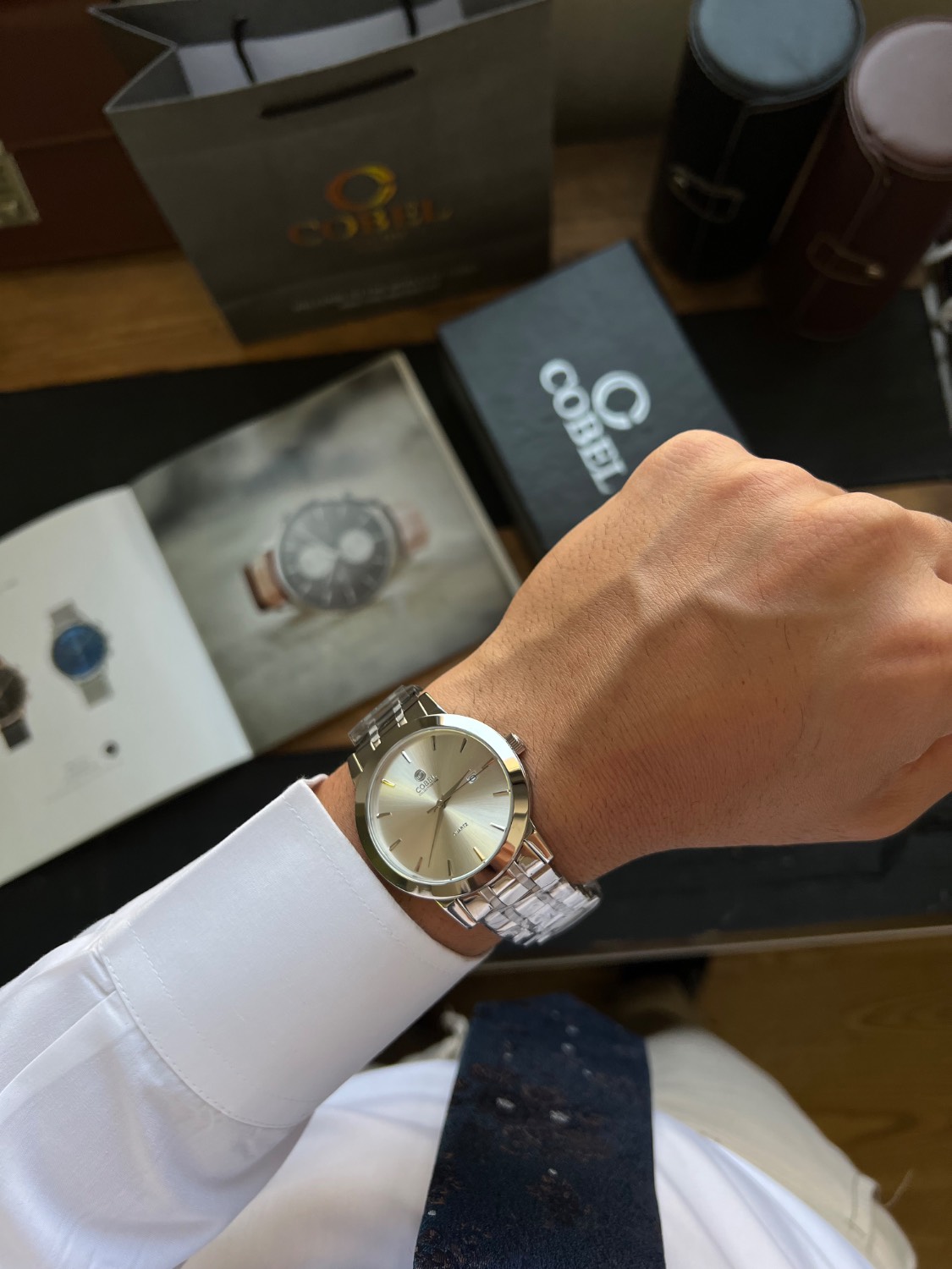 ساعت مچی ست مردانه و زنانه کوبل COBEL اورجینال مدل CB6467-1C