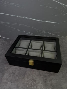 باکس لاکچری نگهداری ساعت و اکسسوری شش خانه b130