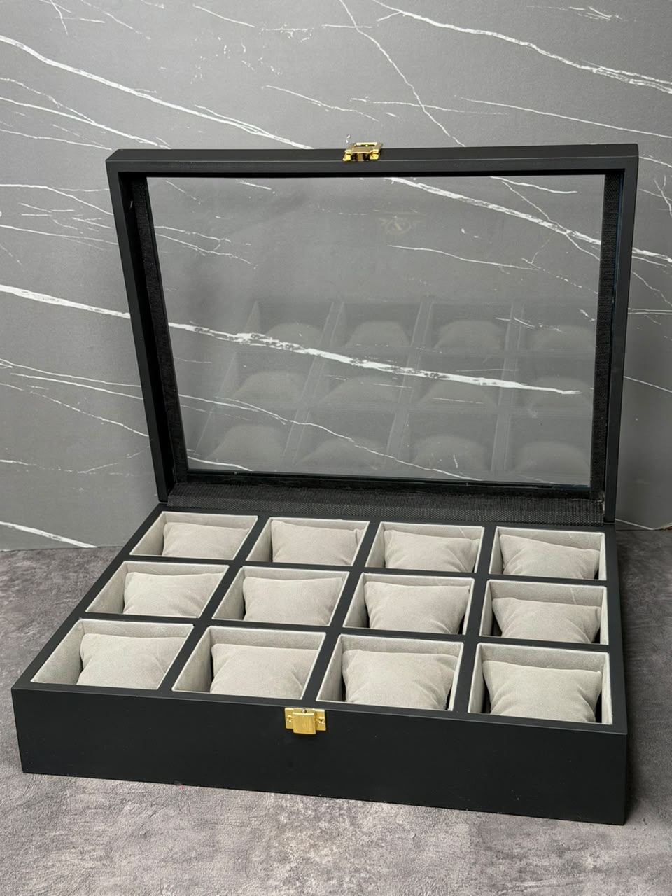 باکس لاکچری نگهداری ساعت و اکسسوری دوازده خانه b124